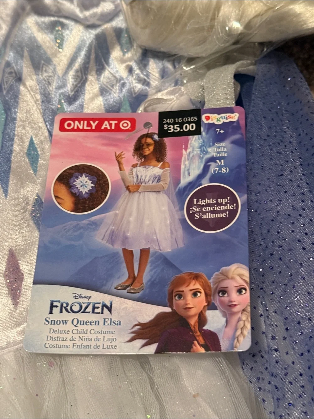 Disney Elsa-Inspired light up White and Blue Sparkle Dress Costume